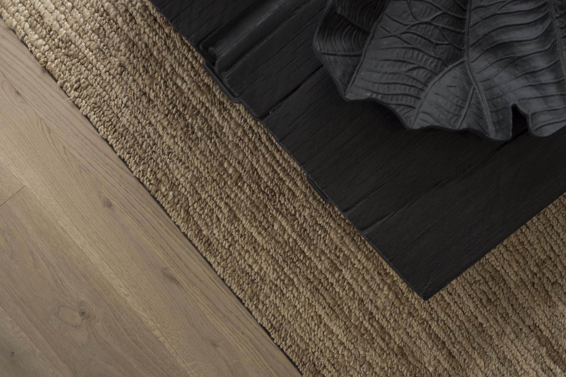 Wood flooring with flooring trim architectural finish